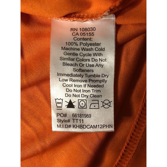 Harley Davidson Mens Large Orange Short Sleeve Shirt T Shirt - Picture 6 of 6